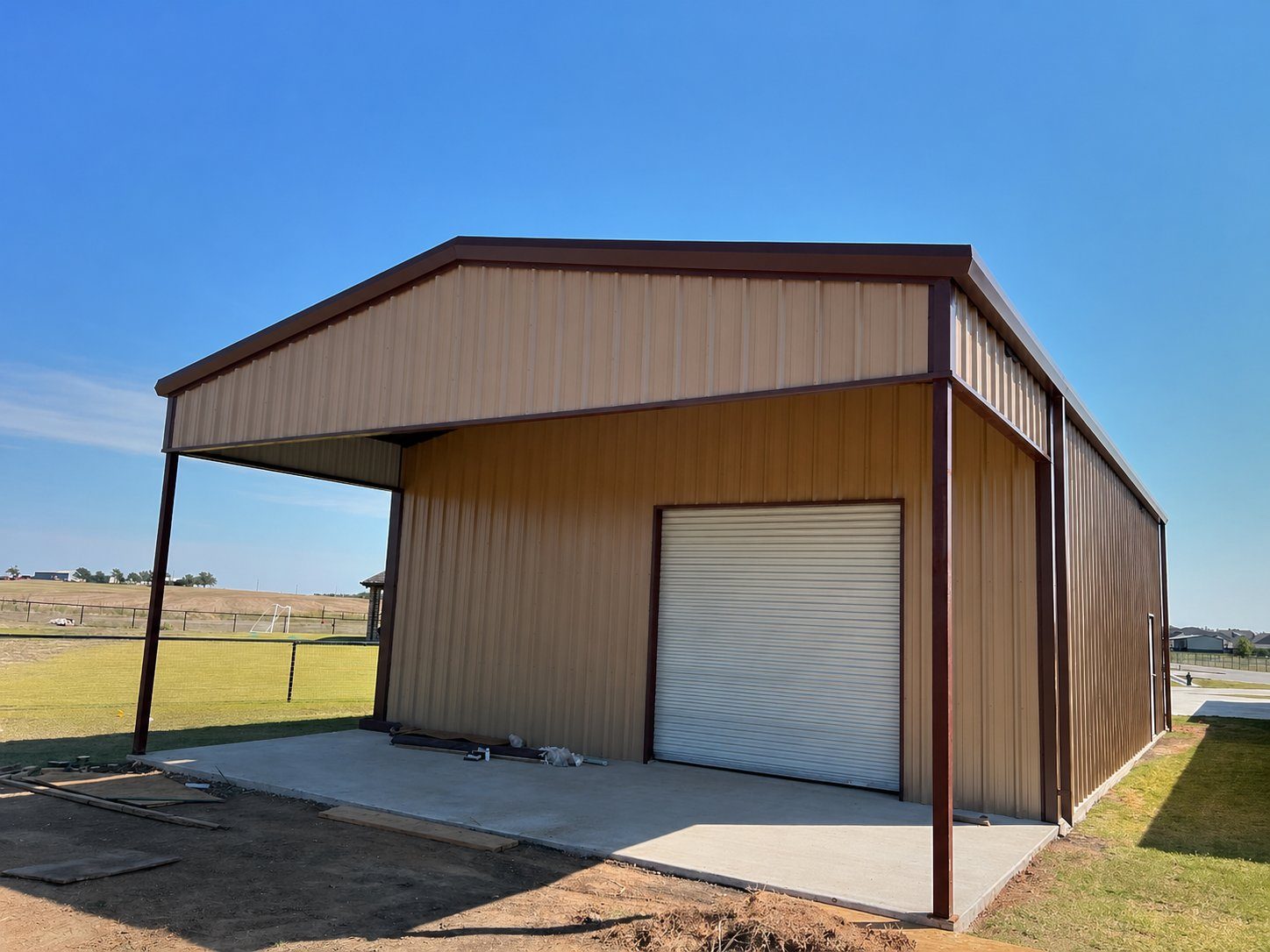 Metal shop and carport built by PADDCO LLC DFW Texas
